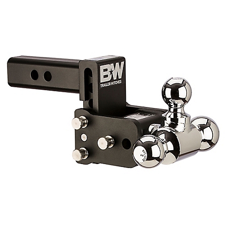 B&W Trailer Hitch Ball Mount Class IV Tri Ball with 1-7/8 in. 2 in. 2-5/16 in. Fits 2 in. Rec, 3 in. Drop TS10047B