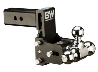 B&W Tow & Stow Trailer Hitch Class V Tri Ball Mount, 1-7/8 in, 2 in, 2-5/16 in. Fits 2-1/2 in. Rec, 5 in. Drop TS20048B