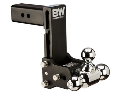 B&W Tow & Stow Class V Tri Ball Trailer Hitch Mount with 1-7/8 in, 2 in, 2-5/16 in. Fits 2.5 in. Rec, 7 in. Drop TS20049B