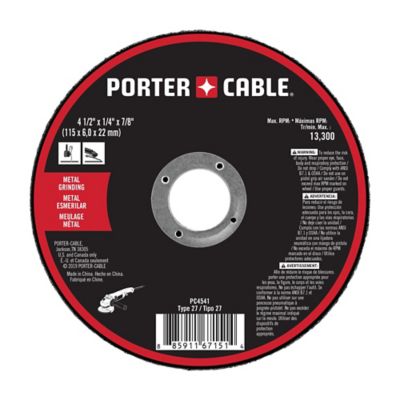 PORTER-CABLE 4 1/2 in. x 1/4 in. x 7/8 in. Cutting Wheel, 5-Pack
