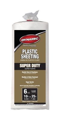 Dynamic 10 ft. x 25 ft. 6 mil Clear Plastic Sheeting