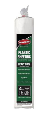 Dynamic 15 ft. x 25 ft. 4 mil Black Plastic Sheeting