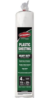 Dynamic 15 ft. x 25 ft. 4 mil Clear Plastic Sheeting