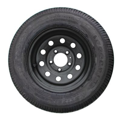 Carry-On Trailer 13 in ST175/80D13 Bias 6-Ply Trailer Tire and Black Mod Wheel 5 Lug on 4.5 in, 175X134PTW-BLACK