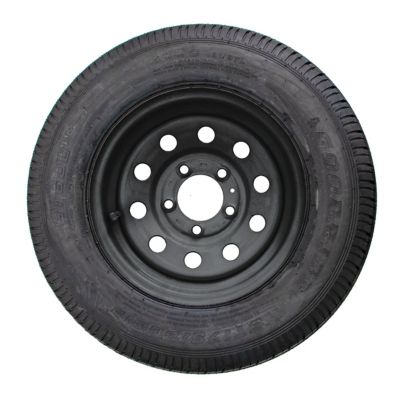 Carry-On Trailer ST175/80D13 13 in. Bias 6-Ply Trailer Tire and Black Mod Wheel 5 Lug on 4.5 in