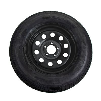 Carry-On Trailer ST205/75D15 15 in. Bias 6-Ply Trailer Tire and Black Mod Wheel 5 Lug on 4.5 in