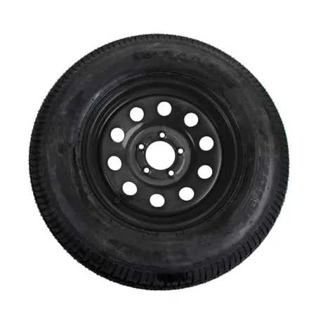 Hand Trailer ST205/75D15 15" 6-Ply Bias Trailer Tire and 5-Lug Black Mod Wheel on 4.5" Trailer Tires