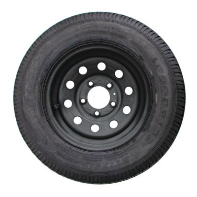 Image showing  14 in. ST205/75D14 Bias 6-Ply Trailer Tire and Black Mod Wheel 5 Lug on 4.5 in.