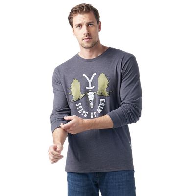 Wrangler Men's Yellowstone Crew Neck Long-Sleeve T-Shirt
