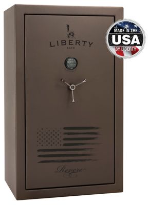 Liberty Safe Revere Bronze, 44 Long Gun + 6 Handgun, E-Lock, 60 Min. Fire Rating, Gun Safe, Brown