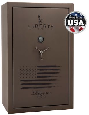 Liberty Safe Revere Bronze, 64 Long Gun + 6 Handgun, E-Lock, 60 Min. Fire Rating, Gun Safe, Brown