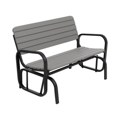 Lifetime 3 ft. 10.3 in. Outdoor Glider Bench, Storm Dust/Black