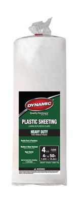 Dynamic 4 ft. x 50 ft. 4 mil Clear Plastic Sheeting