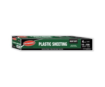 Dynamic 10 ft. x 100 ft. 4 mil Clear Plastic Sheeting