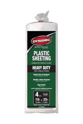 Dynamic 10 ft. x 25 ft. 4 mil Clear Plastic Sheeting