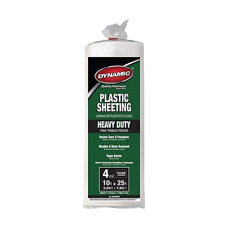 Dynamic 10 ft. x 25 ft. 4 mil Clear Plastic Sheeting