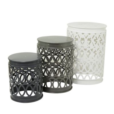 Image showing  Multicolor Metal Coastal Accent Tables, 3-Pack