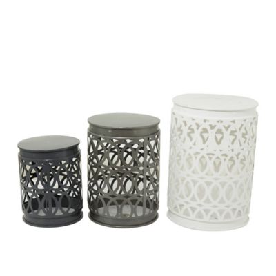 Image showing  Multicolor Metal Coastal Accent Tables, 3-Pack