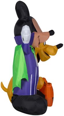 Image showing  Airblown Inflatable Mickey and Pluto with Treat Sack Scene