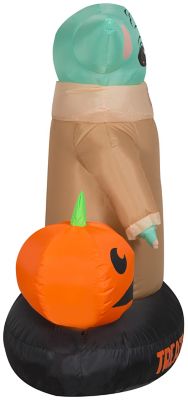 Image showing  Airblown Inflatable Star Wars The Child with Jack-O-Lantern Treats Are the Way Scene