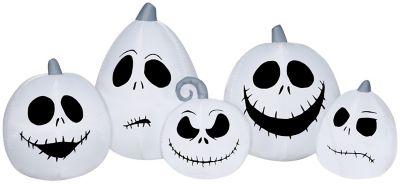 Gemmy Airblown Inflatable Jack Skellington White Pumpkin Faces Collection Scene