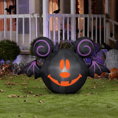Image showing  Airblown Inflatable Mickey Mouse as Jack-O-Lantern Bat