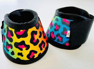 Image showing  Miniature Horse Bell Boots, Rainbow Cheetah, 2-Pack