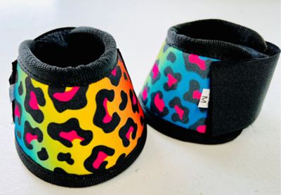 Image showing  Miniature Horse-Pony Bell Boots, Rainbow Cheetah