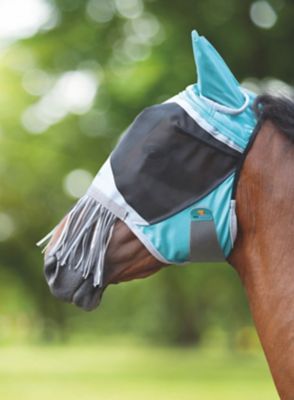 Shires Equestrian Products Deluxe Horse Fly Mask with Nose Fringe