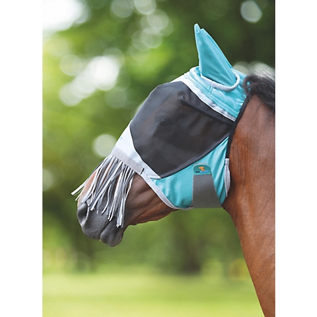 Shires Equestrian Products Deluxe Horse Fly Mask with Nose Fringe