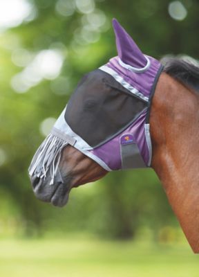 Shires Equestrian Products Deluxe Horse Fly Mask with Nose Fringe