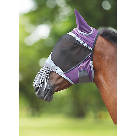 Shires Equestrian Products Deluxe Horse Fly Mask with Nose Fringe