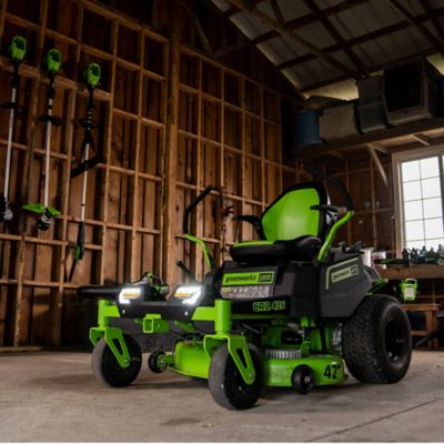 Image showing 9 th Greenworks Pro 42 in. Double Bagger for Zero-Turn Mower and Riding Lawn Mower