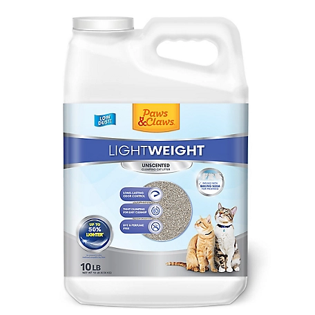 Paws & Claws Lightweight Unscented Clumping Clay with Baking Soda Cat Litter, 10 lb. Bag