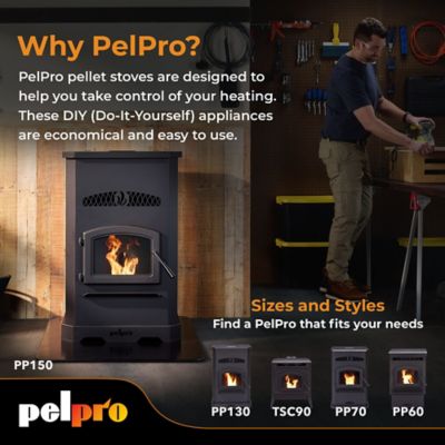 Image showing 5 th Forge & Flame 2500 sq. ft. Pellet Stove with Black Door, 150 lb. Hopper Size, PP150