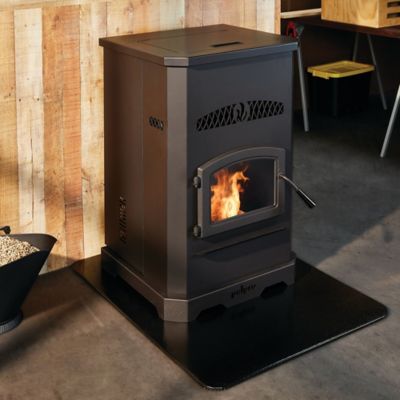 Image showing 7 th Forge & Flame 2500 sq. ft. Pellet Stove with Black Door, 150 lb. Hopper Size, PP150