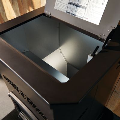 Image showing 9 th Forge & Flame 2500 sq. ft. Pellet Stove with Black Door, 150 lb. Hopper Size, PP150