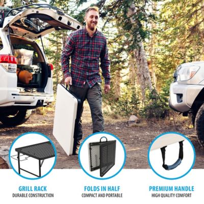Image showing  Fold-in-Half Rectangular Camping Table, 5 ft.