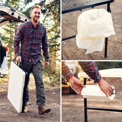 Image showing 7 th Lifetime Fold-in-Half Rectangular Camping Table, 5 ft.