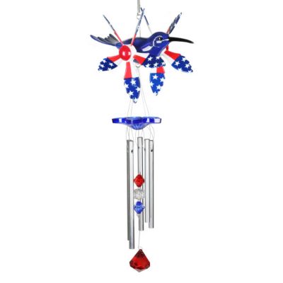 Exhart WindyWing Patriotic Whirligig Hummingbird Wind Chime, 40141-RS