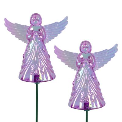 Exhart 30 in. Angel WindyWing Garden Stakes, Purple, 2 pc.