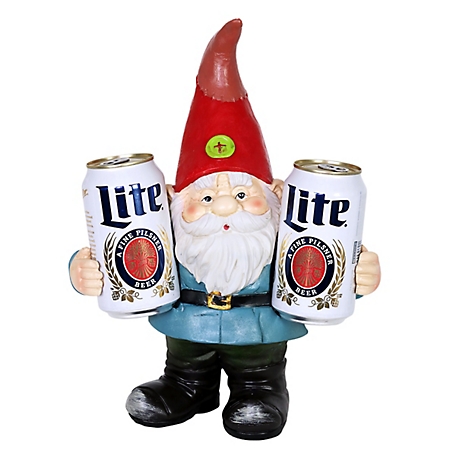 Exhart Good Time Double Fisting 2 Can Timmy Gnome GardStatue, 11817-RS