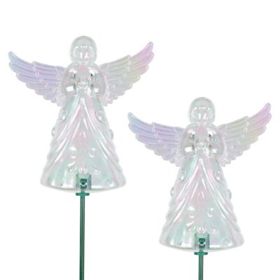 Exhart 30 in. Angel WindyWing Garden Stakes, Clear, 2 pc.
