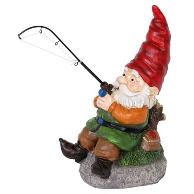 Exhart Good Time Fishing Frank Garden Gnome Statue, 11816-RS