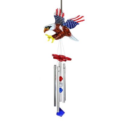 Exhart WindyWing Patriotic Eagle Wind Chime with American Flag Wings, 40187-RS