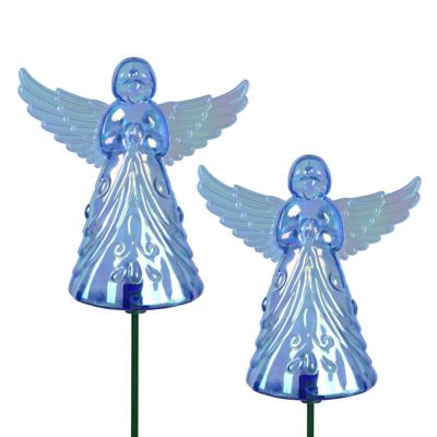 Exhart 30 in. Angel WindyWing Garden Stakes, Blue, 2 pc.