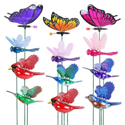 Exhart 12 pc. WindyWings Bird and Winged Insect Plant Stake Assortment, 05035-RS