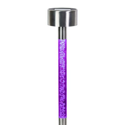 Exhart 14 in. Solar Stainless Steel and Acrylic Color-Changing Bubble Garden Stakes, 4 pc.