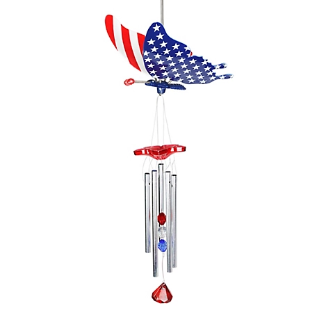 Exhart WindyWing Patriotic Butterfly Wind Chime, 40137-RS