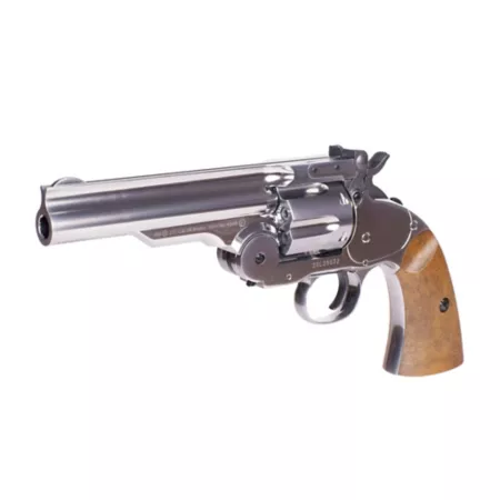 Barra Airguns Schofield 5 in BB Revolver Nickel BB Guns